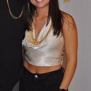 Zara Satin Top in Cream